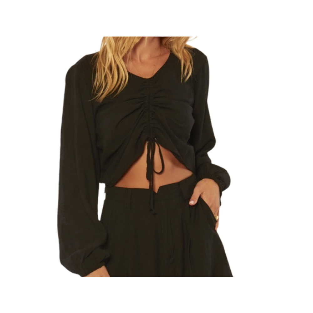 ✨AMUSE SOCIETY ✨ MADE TOO LONG WOVEN TOP BLACK